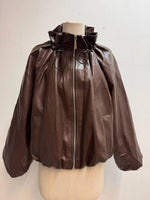 Load image into Gallery viewer, Cropped faux-leather jacket
