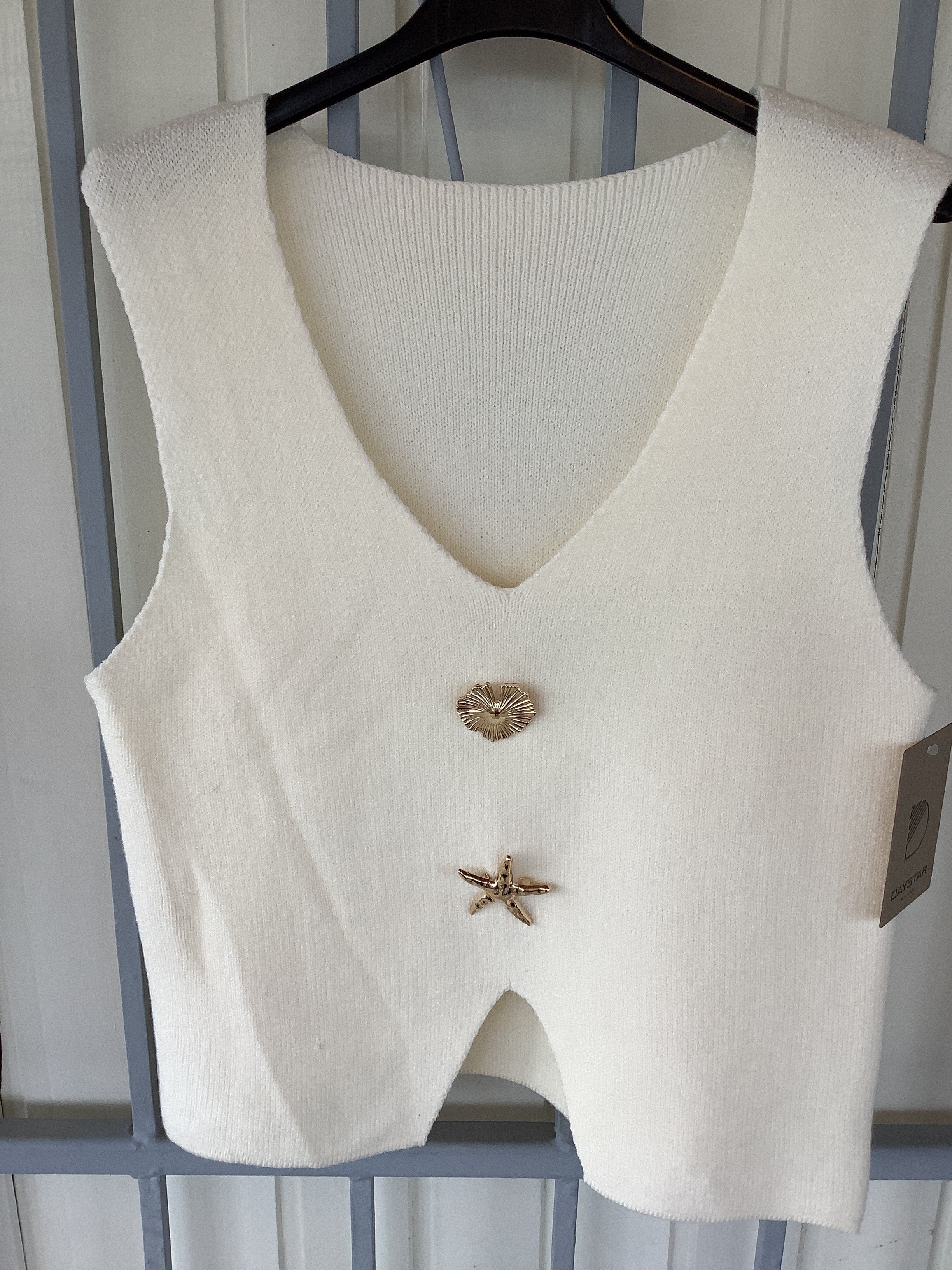 Gold button tank top