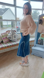 Load image into Gallery viewer, Mochy denim midi skirt
