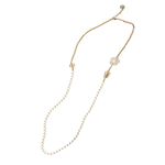 Load image into Gallery viewer, HALF PEARL HALF CHAIN LONG NECKLACE
