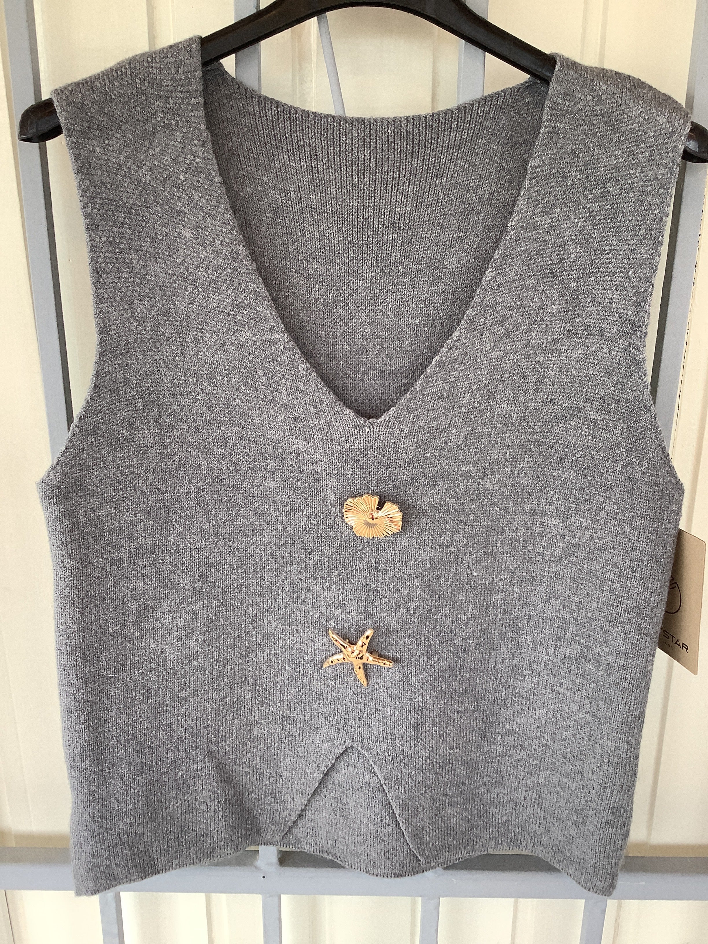 Gold button tank top