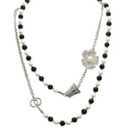 Load image into Gallery viewer, HALF PEARL HALF CHAIN LONG NECKLACE
