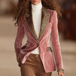 Load image into Gallery viewer, Women's Long Sleeve Solid Color Lace Velvet Jacket
