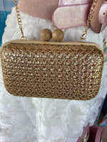 Load image into Gallery viewer, Woven raffia clutch bag.

