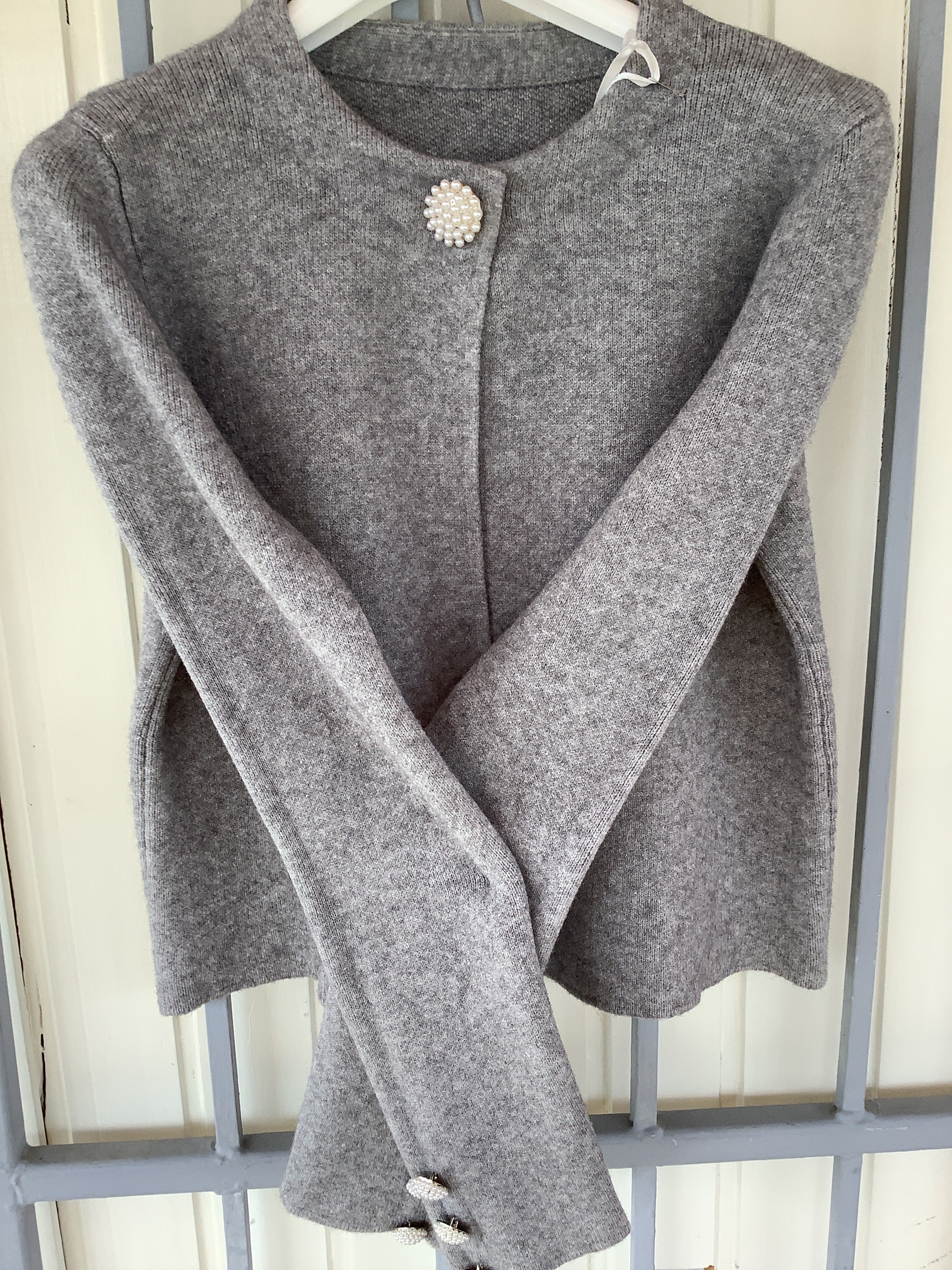 Precious Pearl cardigan.