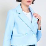 Load image into Gallery viewer, Chic cropped double-breasted blazer

