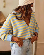 Load image into Gallery viewer, Stripe Button Knit Cardigan
