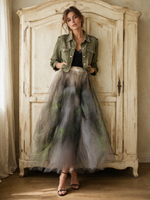Load image into Gallery viewer, Handmade hand‑painted long tulle skirt
