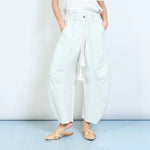 Load image into Gallery viewer, Light pastel cotton relaxed fit tapered trousers
