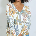 Load image into Gallery viewer, Autumn print v-neck knit sweater
