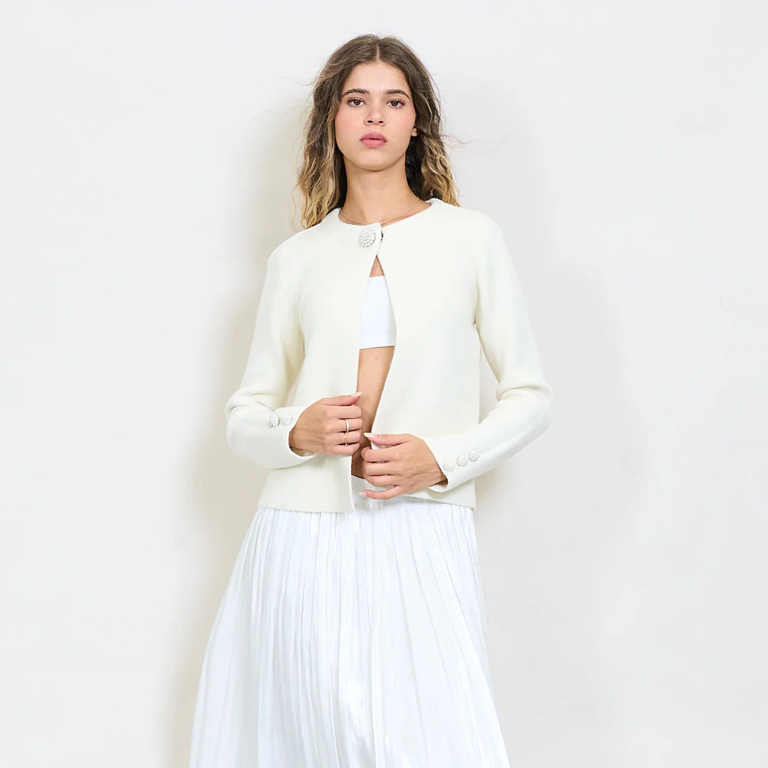 Precious Pearl cardigan.