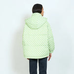 Load image into Gallery viewer, Checkerboard quilted duck down puffer coat
