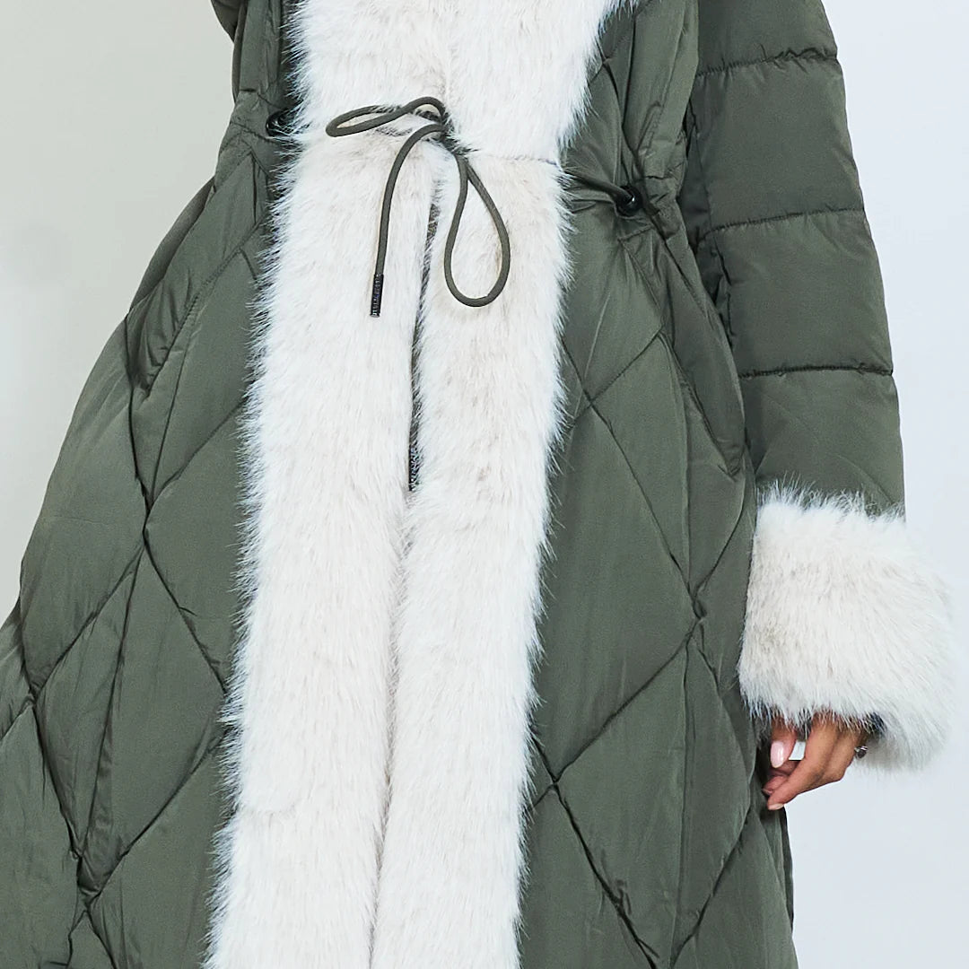 Quilted  and faux fur coat