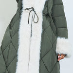 Load image into Gallery viewer, Quilted  and faux fur coat
