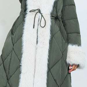 Quilted  and faux fur coat