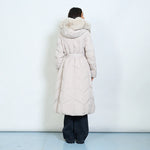 Load image into Gallery viewer, Long Padded coat with faux fur

