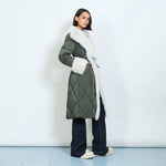 Load image into Gallery viewer, Quilted  and faux fur coat
