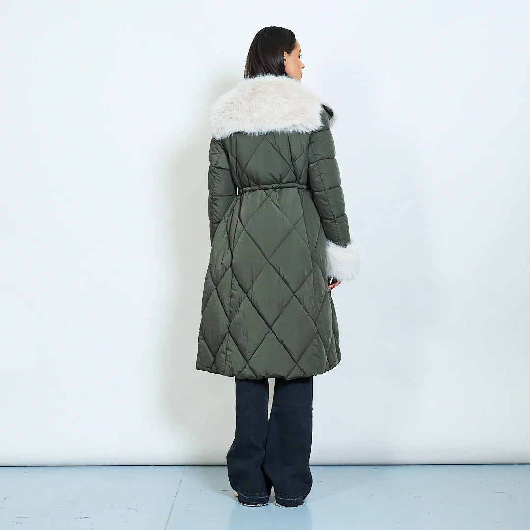 Quilted  and faux fur coat