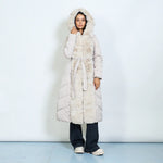 Load image into Gallery viewer, Long Padded coat with faux fur
