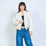 Load image into Gallery viewer, Ruched zip bomber
