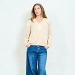 Load image into Gallery viewer, Crochet floral sweater.
