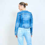 Load image into Gallery viewer, Frayed denim jacket
