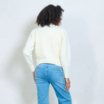 Load image into Gallery viewer, Embroidered floral knit sweater-coming back soon
