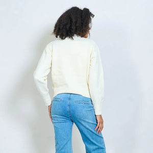 Embroidered floral knit sweater-coming back soon