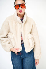 Load image into Gallery viewer, Zip front cropped plush texture coat
