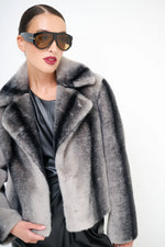 Load image into Gallery viewer, Gradient effect cropped coat
