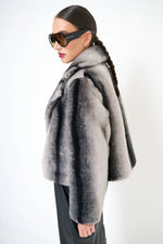 Load image into Gallery viewer, Gradient effect cropped coat
