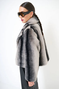 Gradient effect cropped coat
