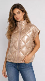 Load image into Gallery viewer, Shiny Sleeveless Puffer Gillet
