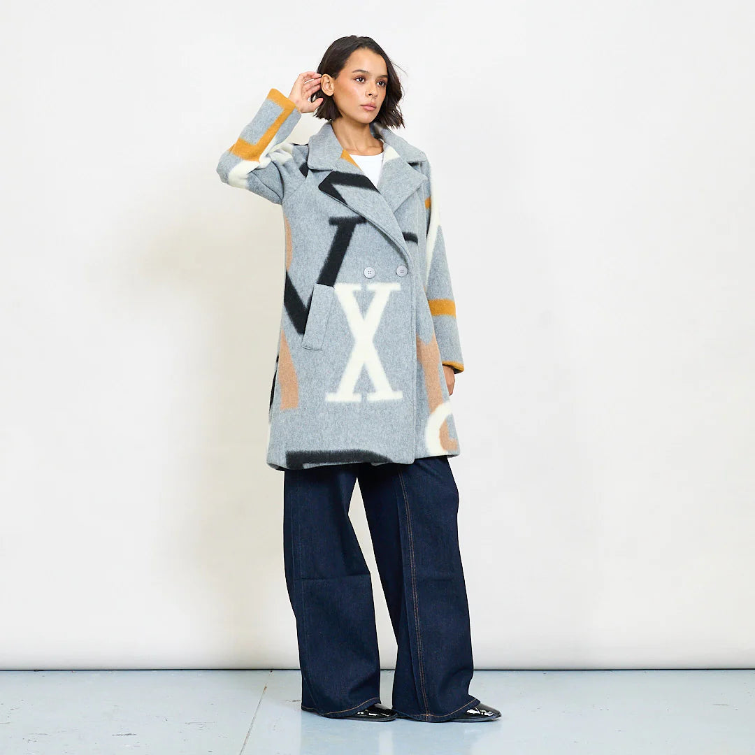 Abstract letter coat