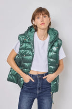 Load image into Gallery viewer, Shiny Sleeveless Puffer Jacket
