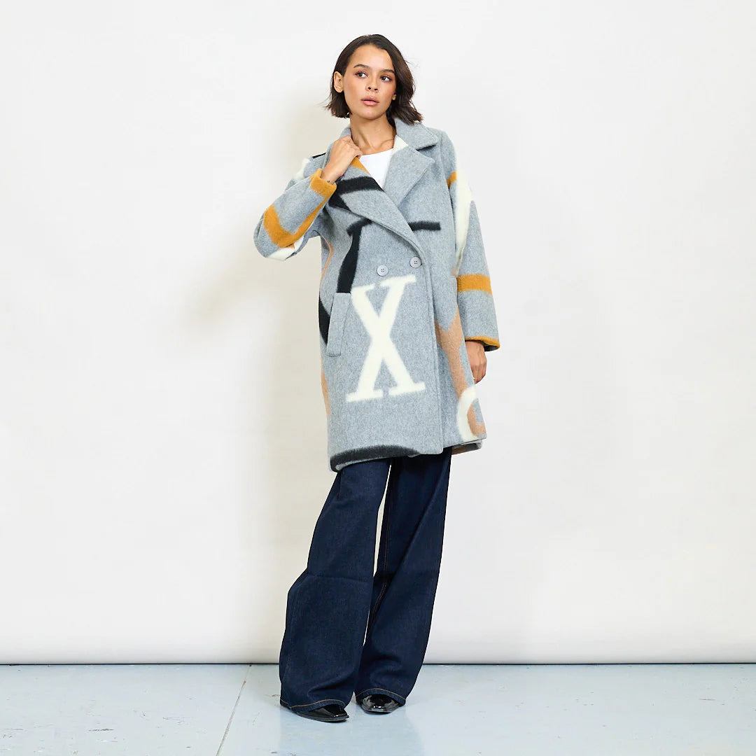 Abstract letter coat