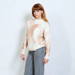 Load image into Gallery viewer, Paisley lace pattern knit sweater
