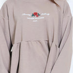 Load image into Gallery viewer, Rose tea garden embroidered sweatshirt
