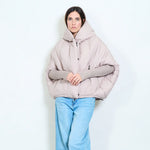 Load image into Gallery viewer, Oversized quilted puffer jacket with ribbed cuff
