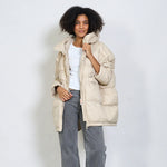 Load image into Gallery viewer, Oversized hooded puffer jacket with drawstring detail
