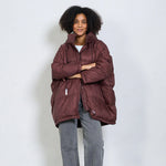 Load image into Gallery viewer, Oversized hooded puffer jacket with drawstring detail
