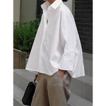 Load image into Gallery viewer, Long Sleeves Loose Solid Color Lapel Collar Blouses
