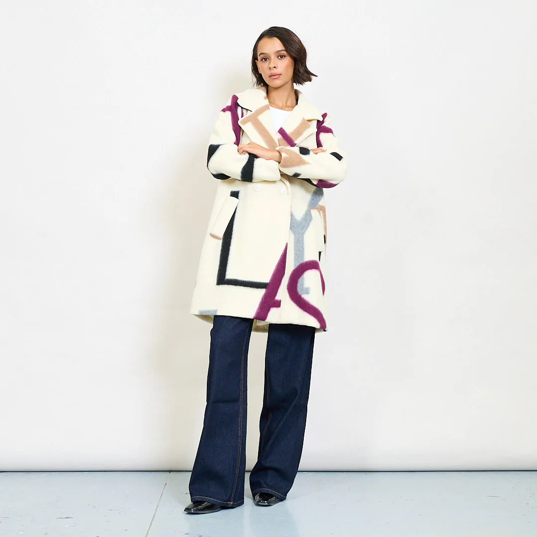 Abstract letter coat