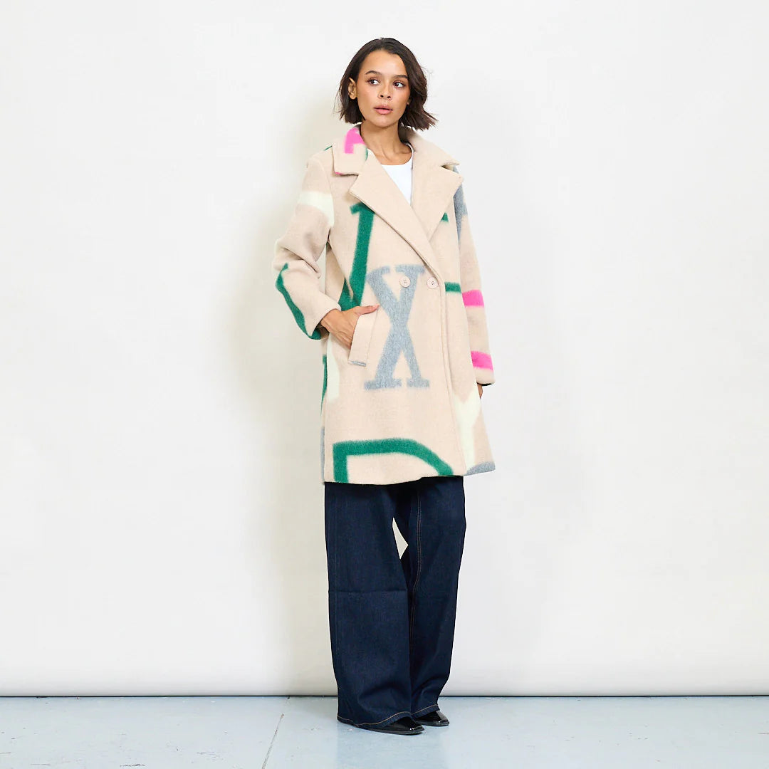 Abstract letter coat
