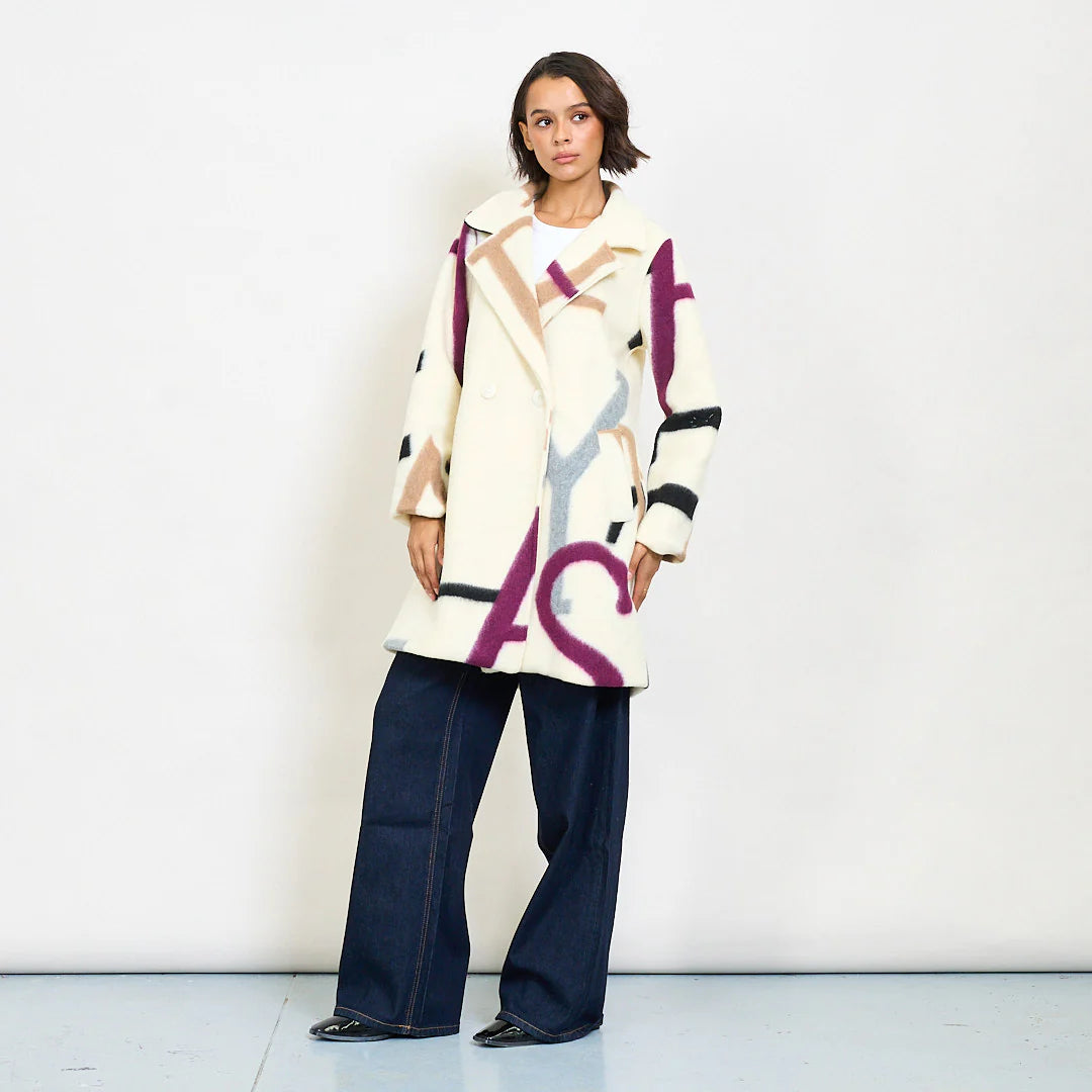 Abstract letter coat