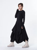 Load image into Gallery viewer, Maxi Draped Dress with Thumbhole Sleeves
