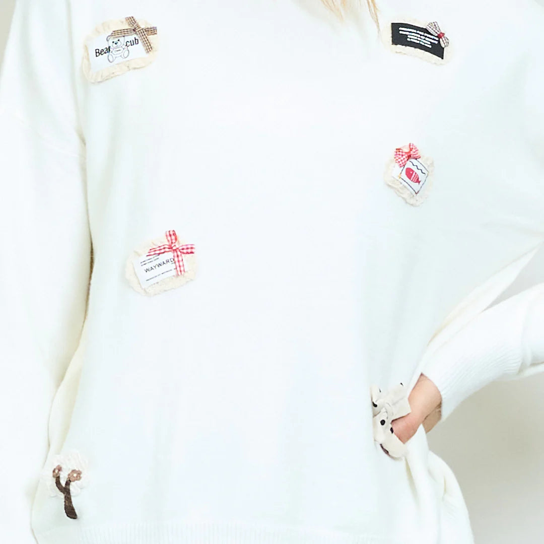 Patchwork sweater.