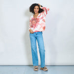 Load image into Gallery viewer, Autumn print v-neck knit sweater
