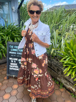 Load image into Gallery viewer, Smocked floral tiered midi dress
