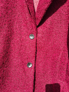 Cosy coat with ribbed sleeve
